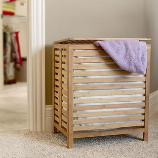 Slated Hamper with Cotton Bag