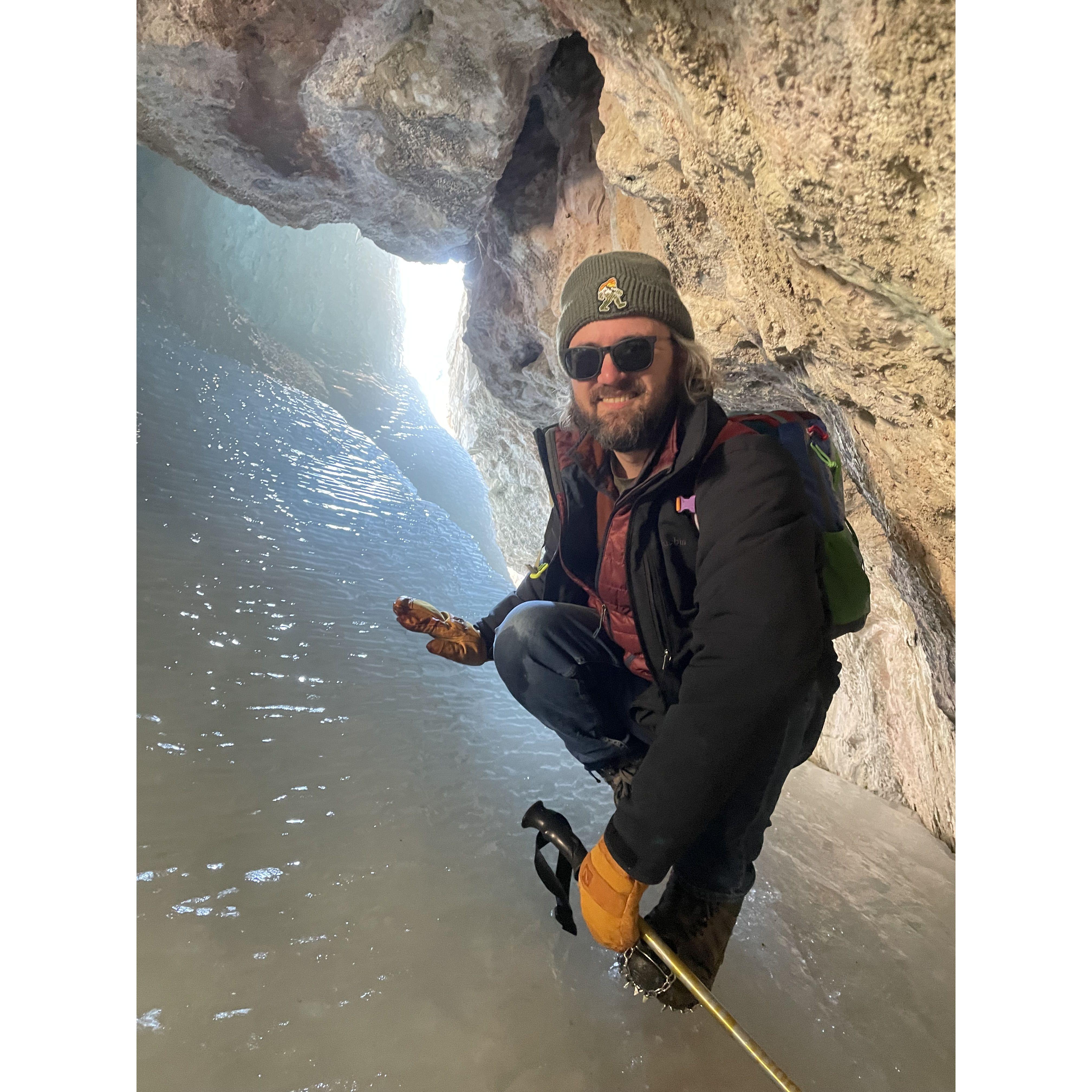 Exploring Rifle's natural ice caves.
