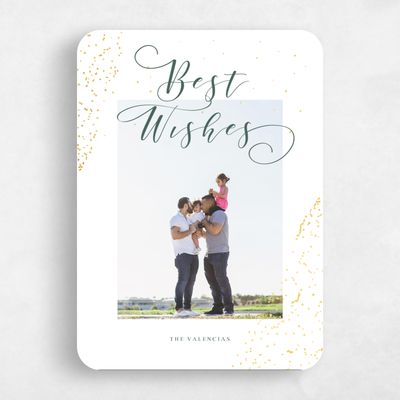 Green Rounded Holiday Card - Ramona Foil