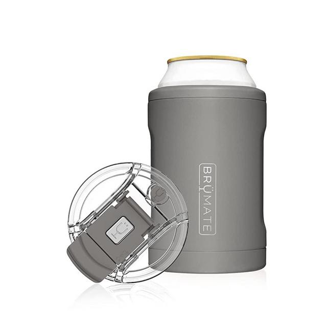 Hopsulator DUO 2-in-1 Can-Cooler 12oz Make Regular Cans Work As A Tumbler (Matte Gray)
