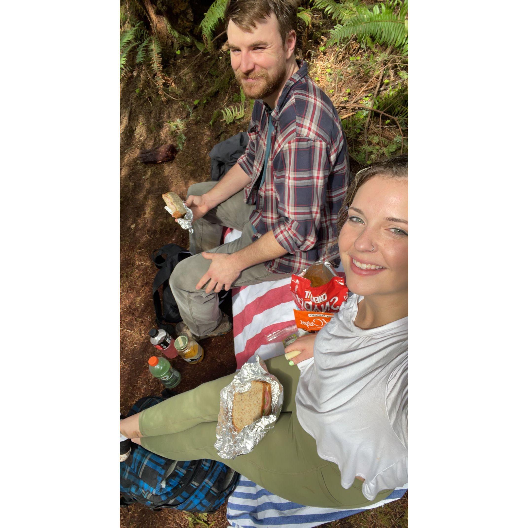 Picnic on a 10 mile hike