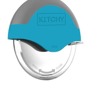 KITCHY - Kitchy Pizza Cutter Wheel with Protective Blade Guard, Super Sharp and Easy To Clean Slicer, Stainless Steel (Blue)