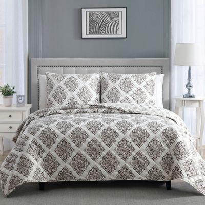 Therapedic® 12 lb. Weighted 3-Piece Reversible Full/Queen Quilt Set in Taupe