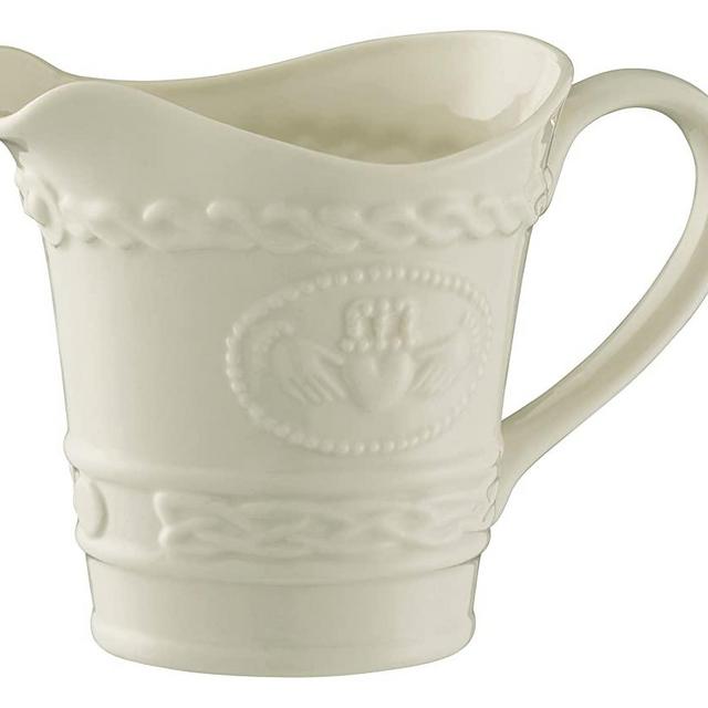 Belleek Pottery Belleek Claddagh Cream Jug, White