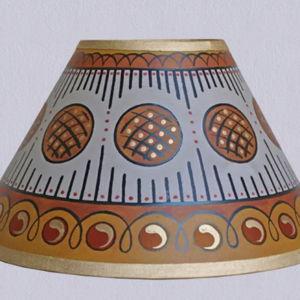 Hand painted Circles & Stripes Lampshade - Yellow Gold