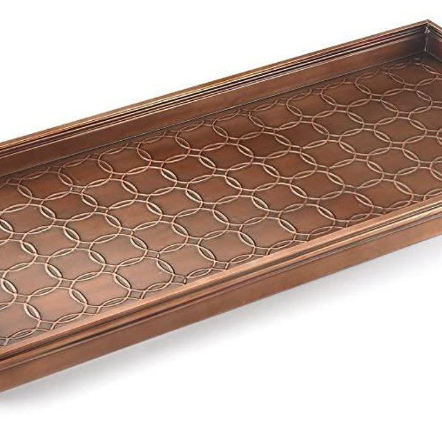 Good Directions Circles Multi-Purpose Boot Tray / Shoe Tray - Copper Finish (34 inch) - Plants, Pet Bowl, Garage, Entryway, Entrance, Foyer