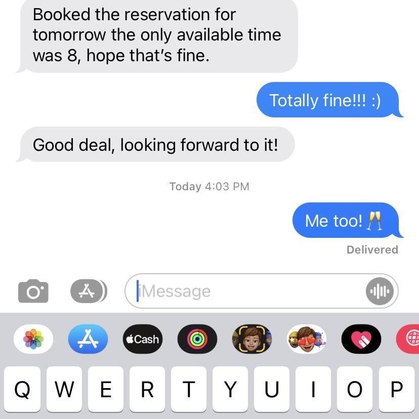 Our conversation leading up to our first date. We had no idea we would be getting married 3 years later to the day ❤️