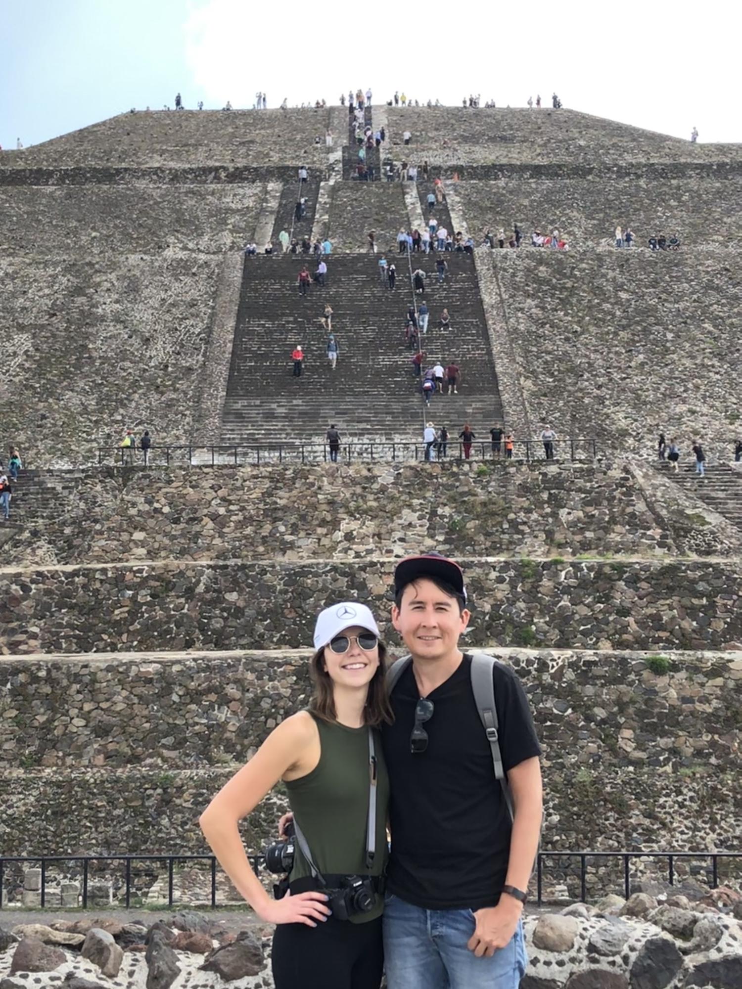 After climbing the pyramid of the sun in Teotihuacan