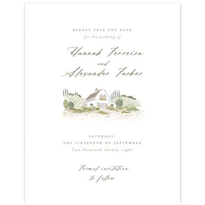 White Country Wedding Digital Save the Date - Sable Portrait