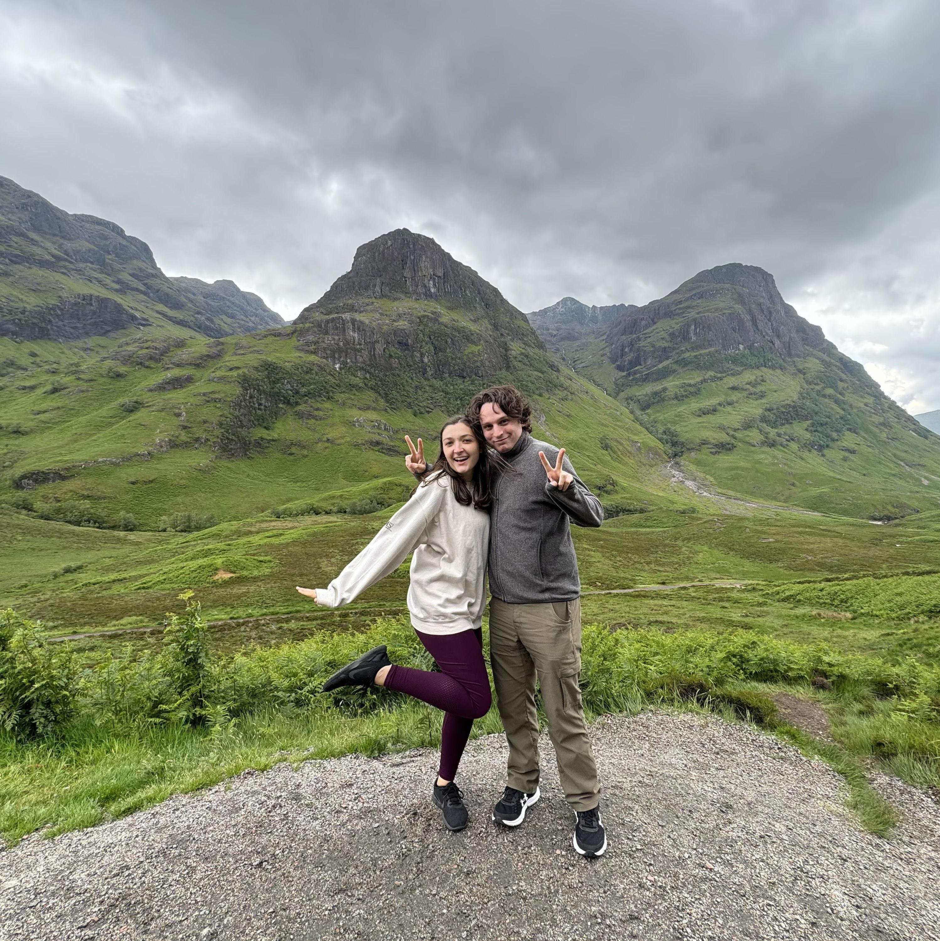 John loves peace signs (Glencoe in Scotland)