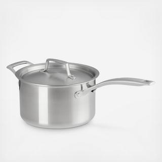 Essential Stainless Steel Saucepan with Lid & Helper Handle