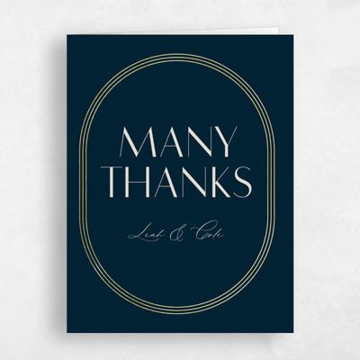 Darkest Teal, Blue Wedding Thank You - Tatum Portrait Foil