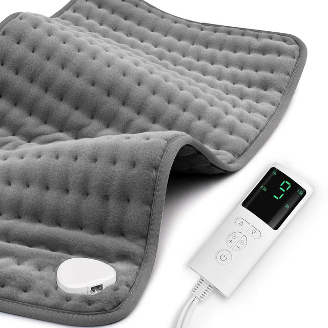 Losiny Heating Pad for Back Pain Relief & Cramps 17"x33" Extra Large, Moist Dry Heat Options, Electric Heating Pads, 9 Heat Settings, Machine Washable, White Elephant Gifts, Gifts for Women