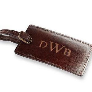 Saddle Leather Luggage Tag - Chocolate