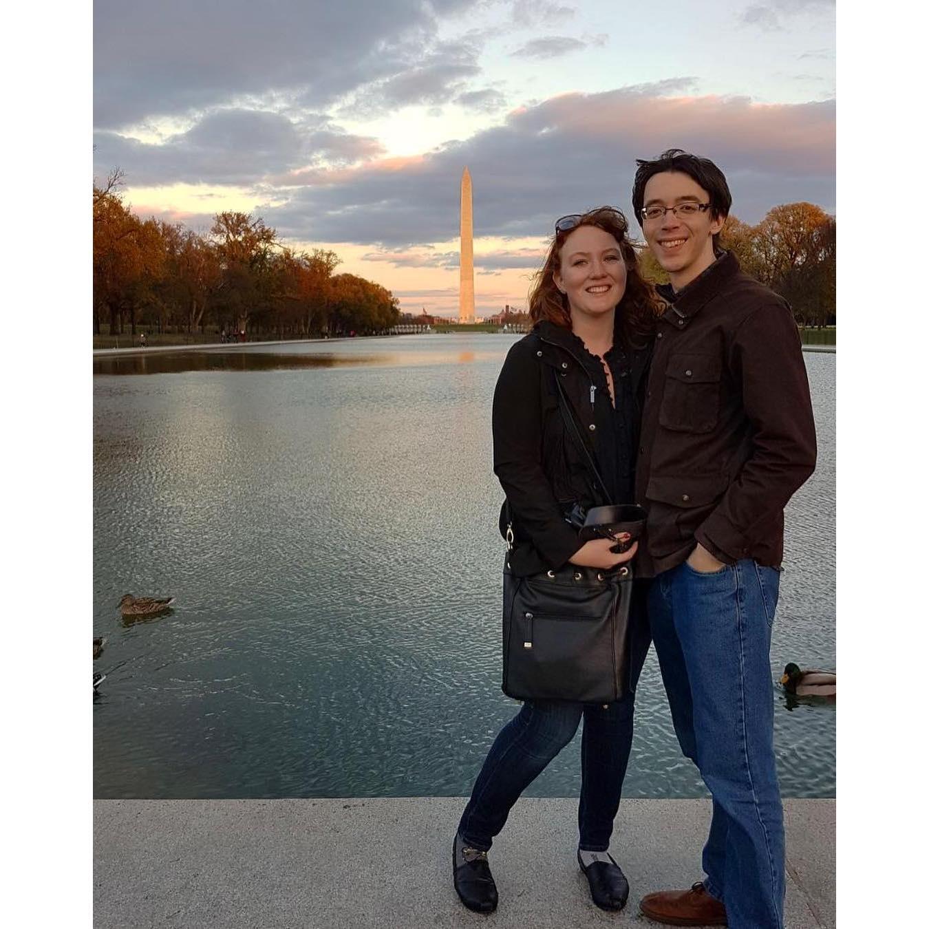 When Sam finished her Masters, she went back to DC. This is taken at Alex's first trip there, which was his second ever trip to the US.