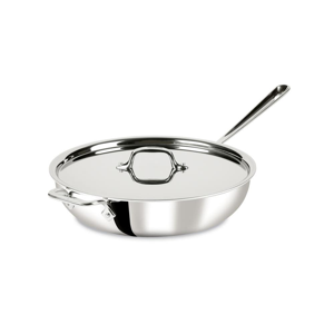 D3 Stainless 3-ply Bonded Cookware, Weeknight Pan with lid, 4 quart