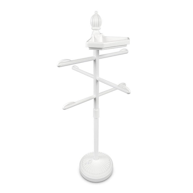 O2COOL Pool & Spa Valet™, Adjustable Outdoor Pool & Patio Towel Holder, Poolside Table, with Weighted Base, White