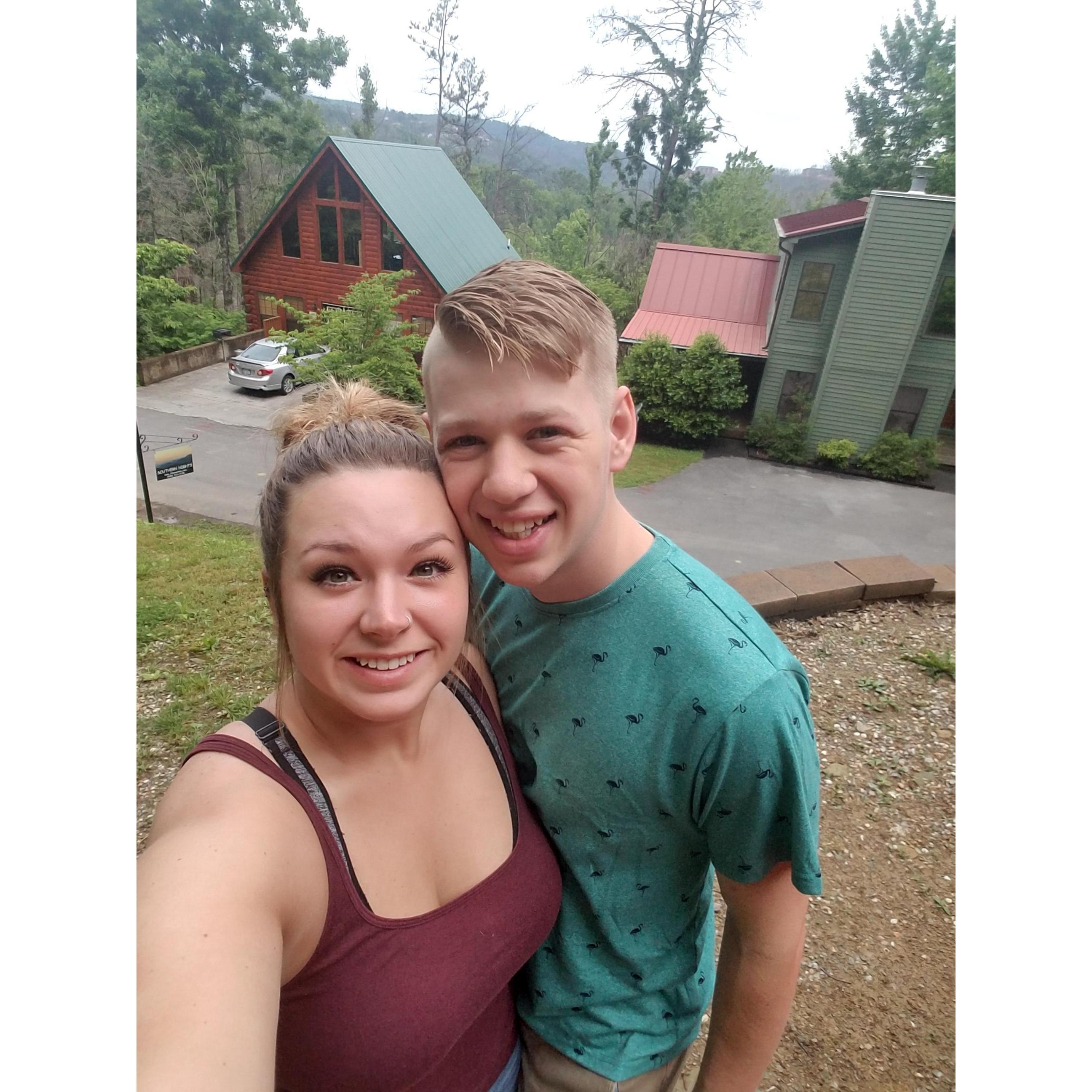 View from our cabin porch in the Tennessee mountains, 2018