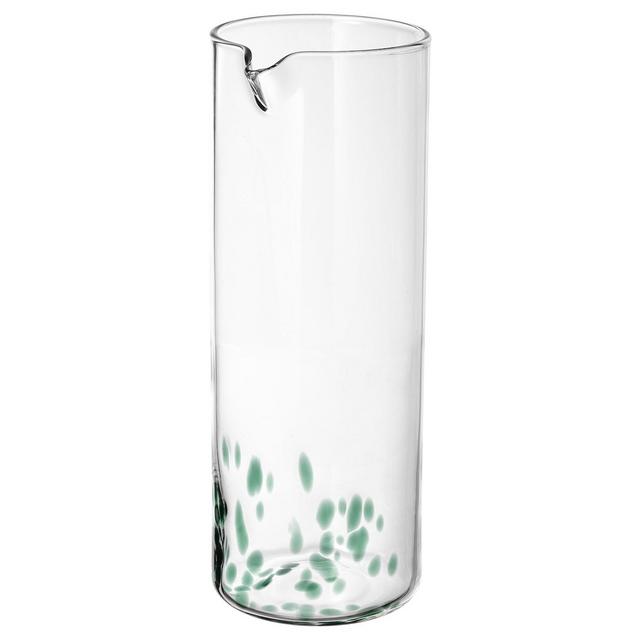 ÖMSESIDIG Carafe, clear glass/green, 34 oz