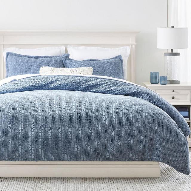 Chambray Honeycomb Cotton Duvet Cover, King/Cal. King