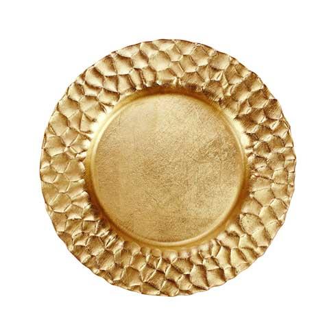 VIETRI Rufolo Glass Gold Honeycomb Service Plate/Charger