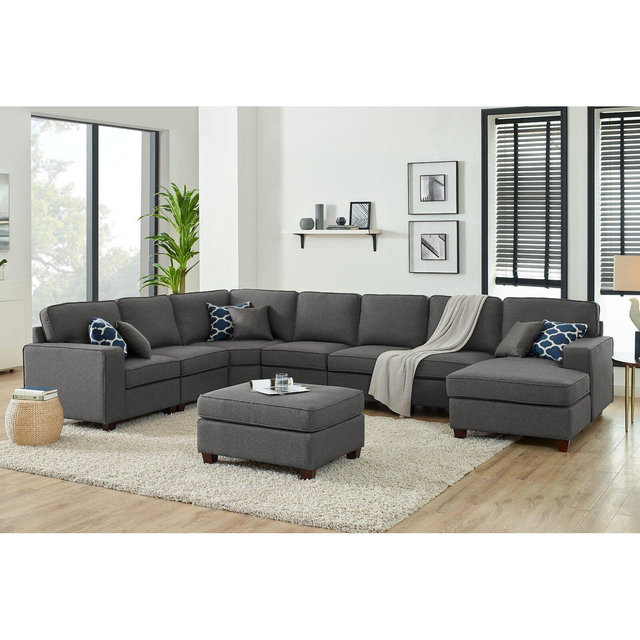 Littleness 149.5" Left Hand Facing Modular Corner Sectional with Ottoman