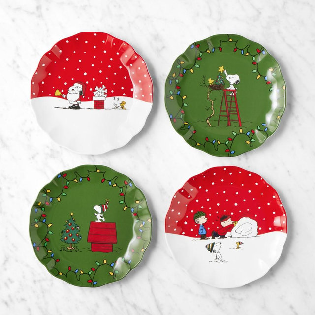PEANUTS™ x Williams Sonoma Charlie Brown Christmas Small Plates, Set of 4