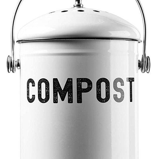 EPICA Compost Bin 1.3 Gallon-Includes Charcoal Filter (white)
