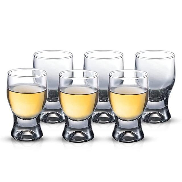 M&N HOME 6 Pack Shot Glass Set, Glass Shot Glasses, Cute Shot Glasses, 2 Oz Shot Glasses, Wedding Shot Glasses, Mini Brandy Sniffers, Liquor Glasses - Smoky Grey Set