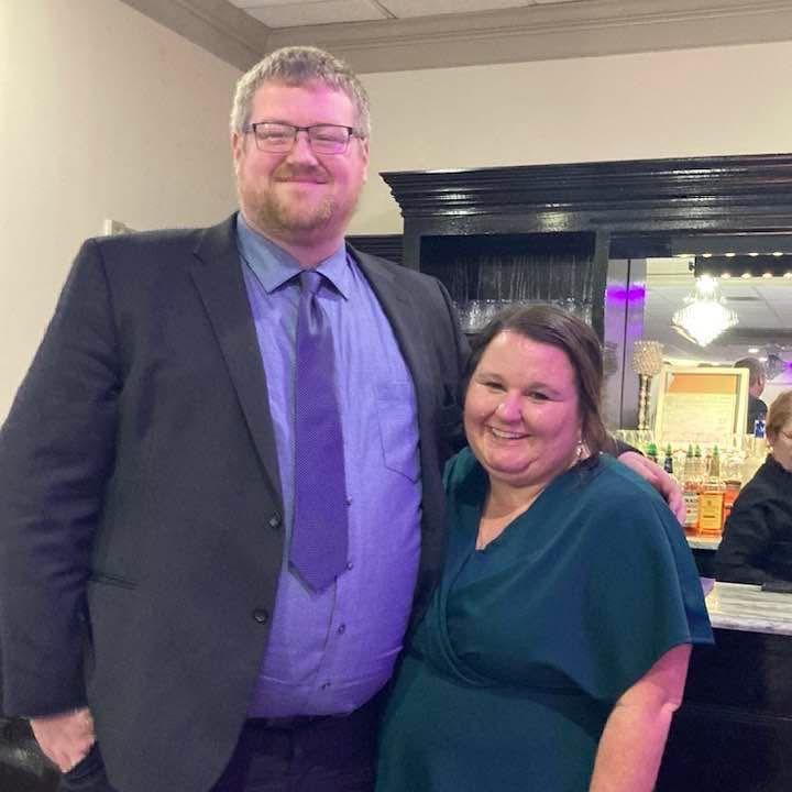 Family wedding together.