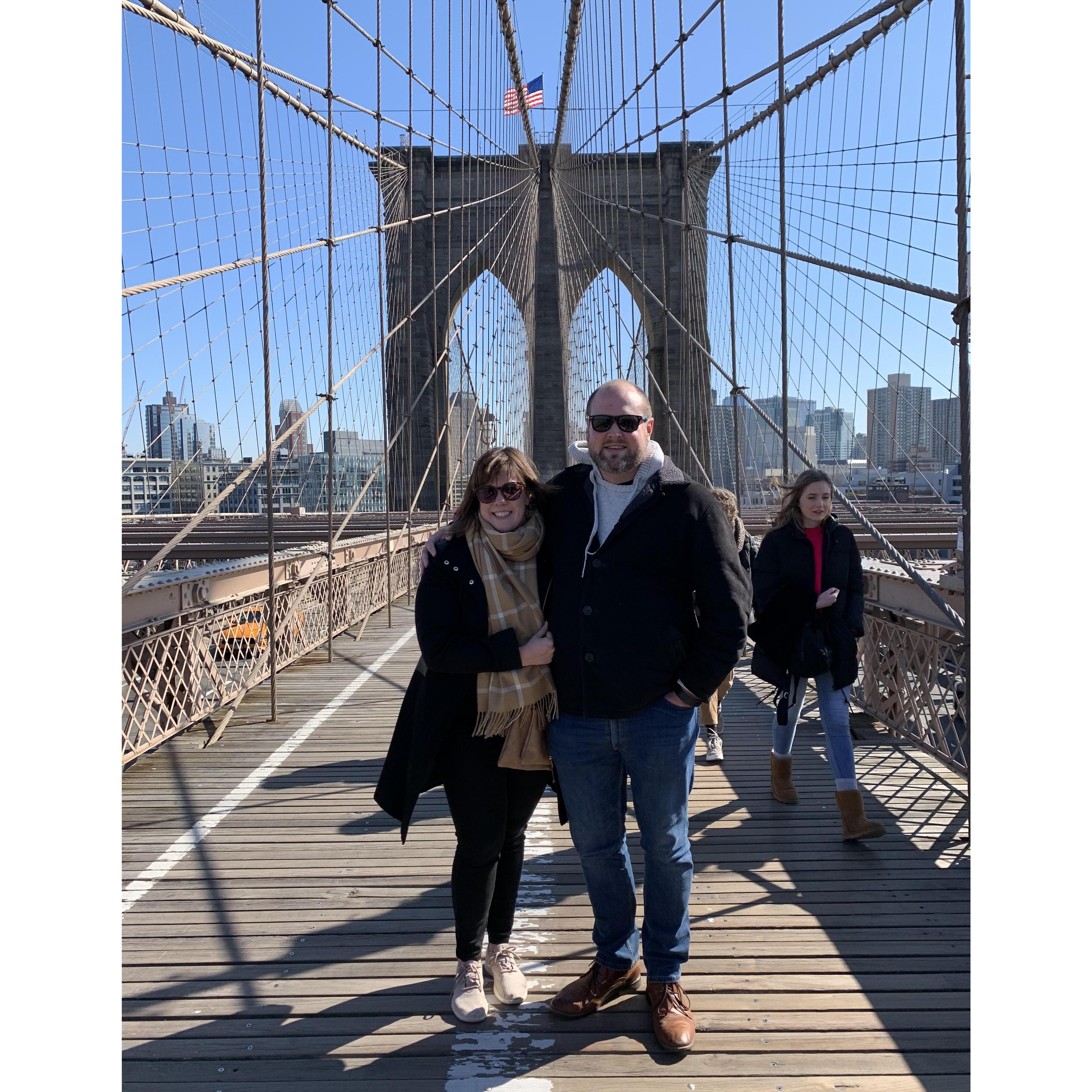 Walking the Brooklyn Bridge in February 2020