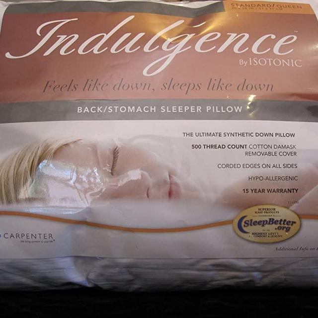Indulgence Back/Stomach Standard/Queen Sleeper Pillow by Isotonic 28" x 20"