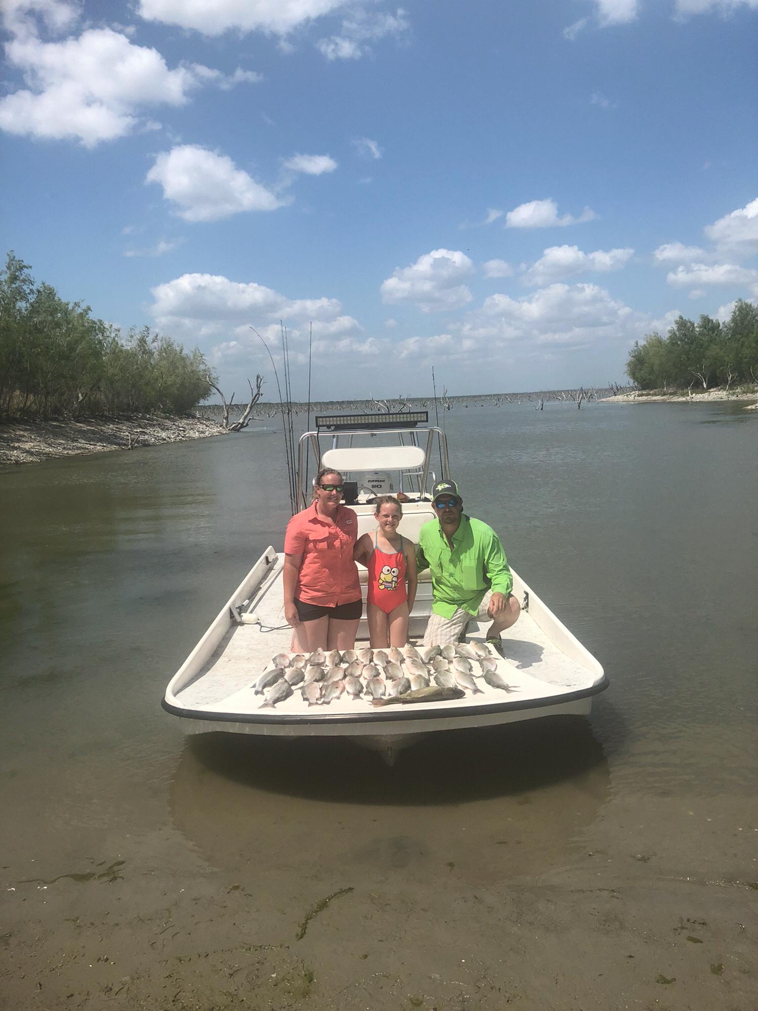 38 white bass and 2 black bass
