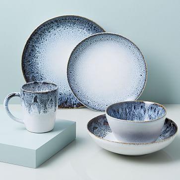 Reactive Glaze 20 Pc Dinnerware Set - Black/White
