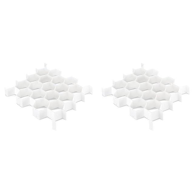 Whitmor 6025-3928 Honeycomb Drawer Organizer, 1 Count (Pack of 2), White