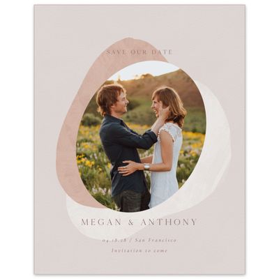 Pink Geometric Wedding Digital Save the Date - Madrid Photo