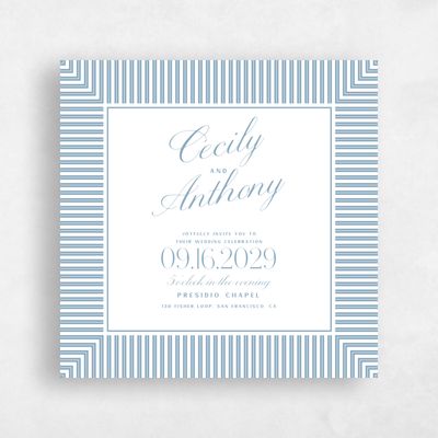 Dusty Blue Wedding Invitation - Connell Square