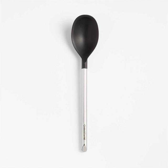 Crate & Barrel Black Silicone and Stainless Steel Deep Spoon