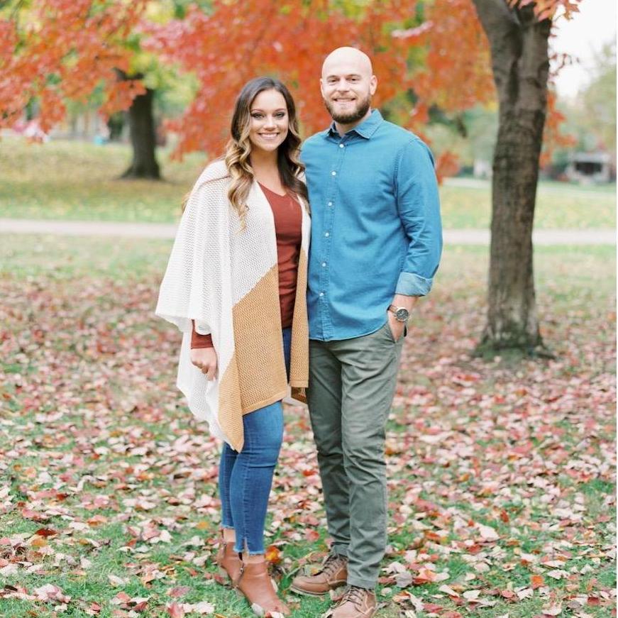 Engagement photo, Fall 2018, Schiller Park, German Village.