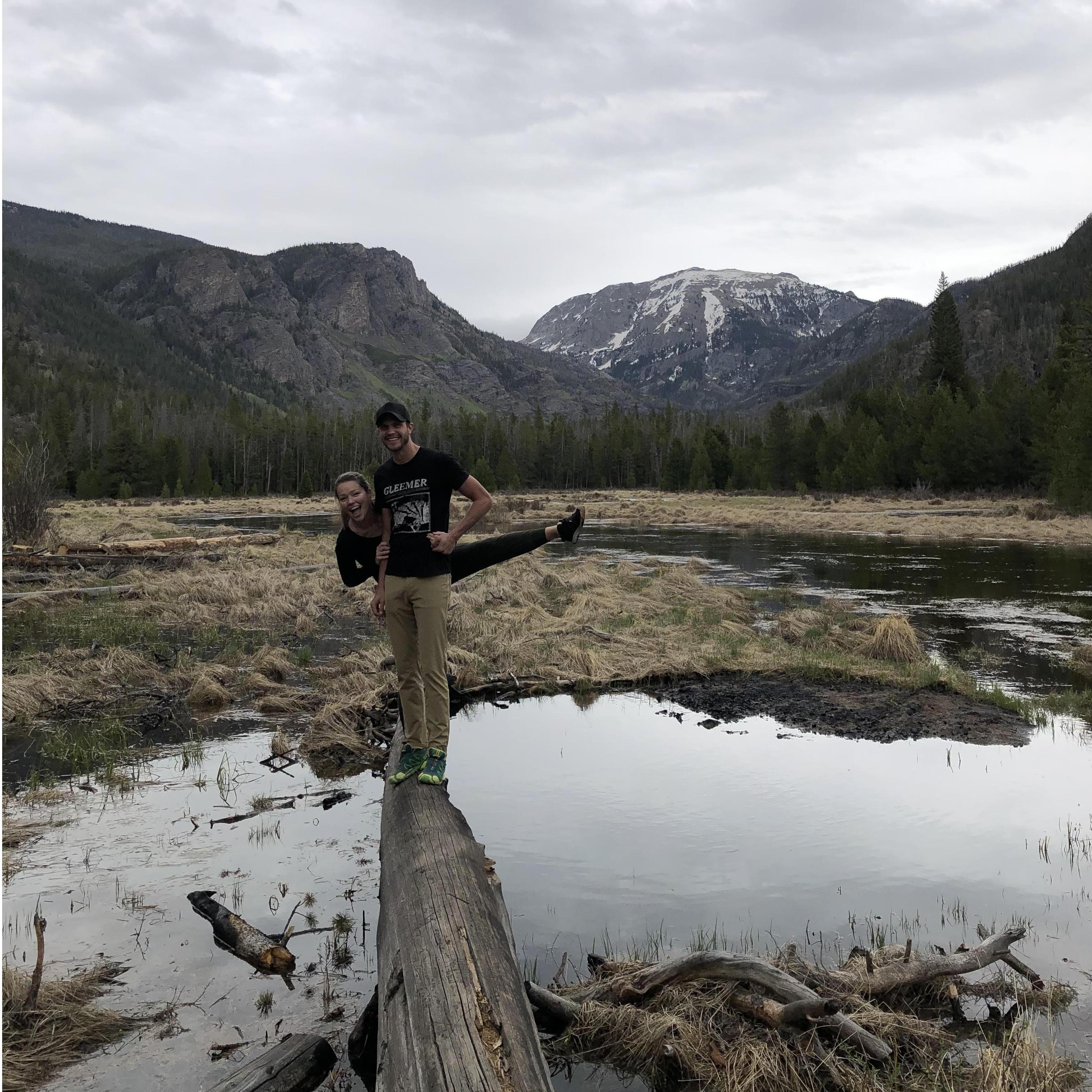 Almost falling in the water together!