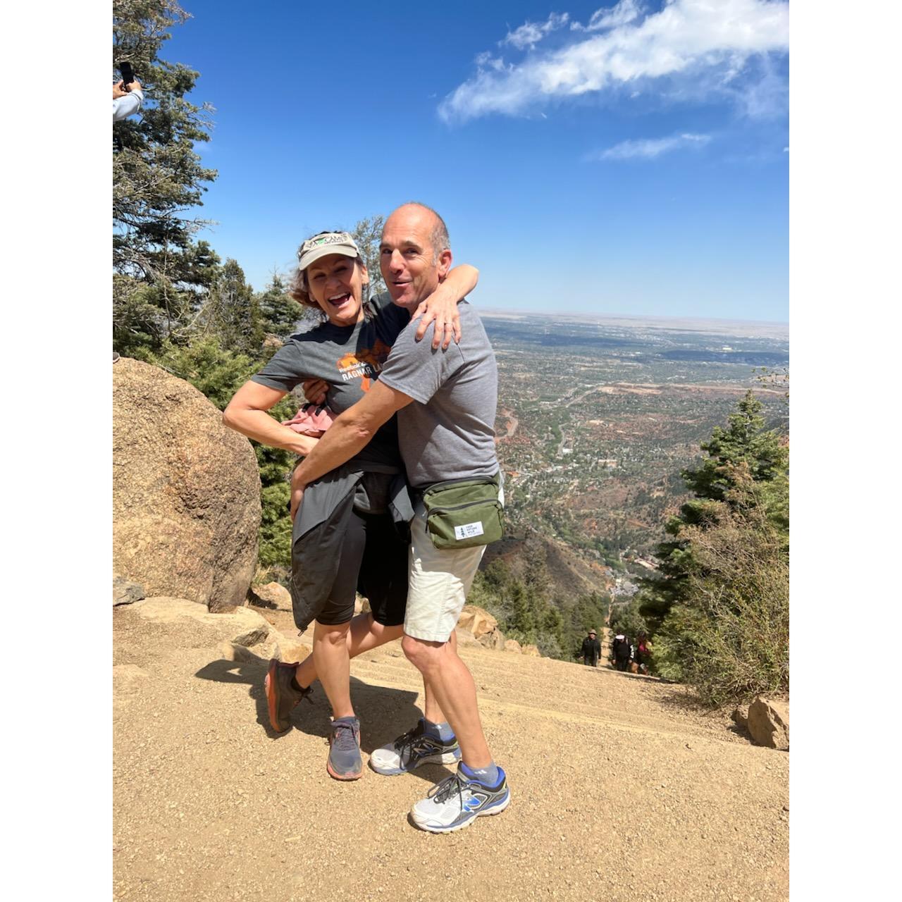 We climbed up 2876 stairs to the top! The Incline, Manitou Springs, CO