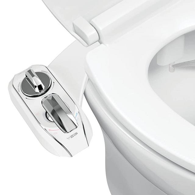 LUXE Bidet NEO 320 Plus – Next-Generation Warm Water Bidet Toilet Seat Attachment with Innovative EZ-Lift Hinges, Dual Nozzles, and 360° Self-Cleaning Mode (Chrome)