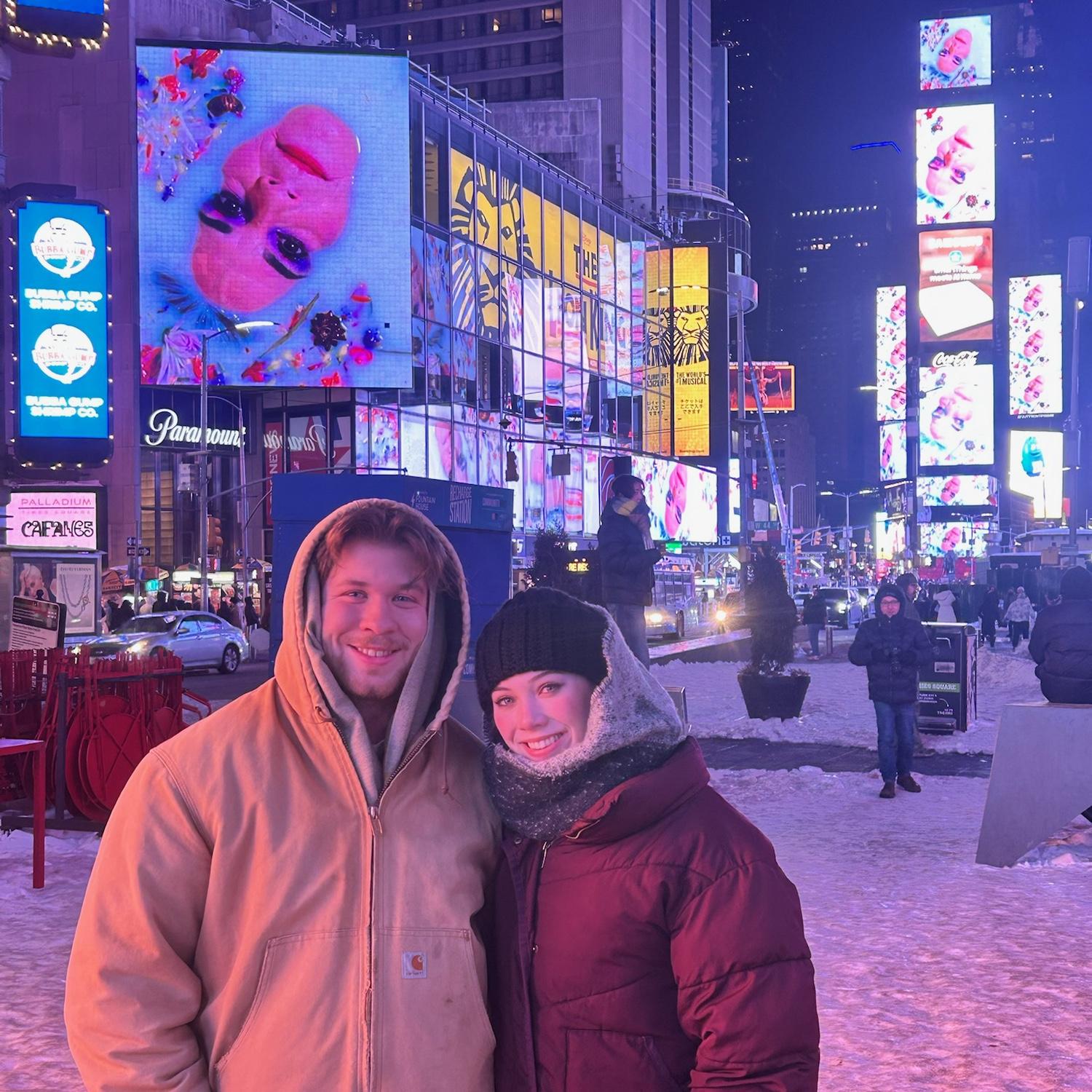 Times Square midnight art display! it was -5 degrees...