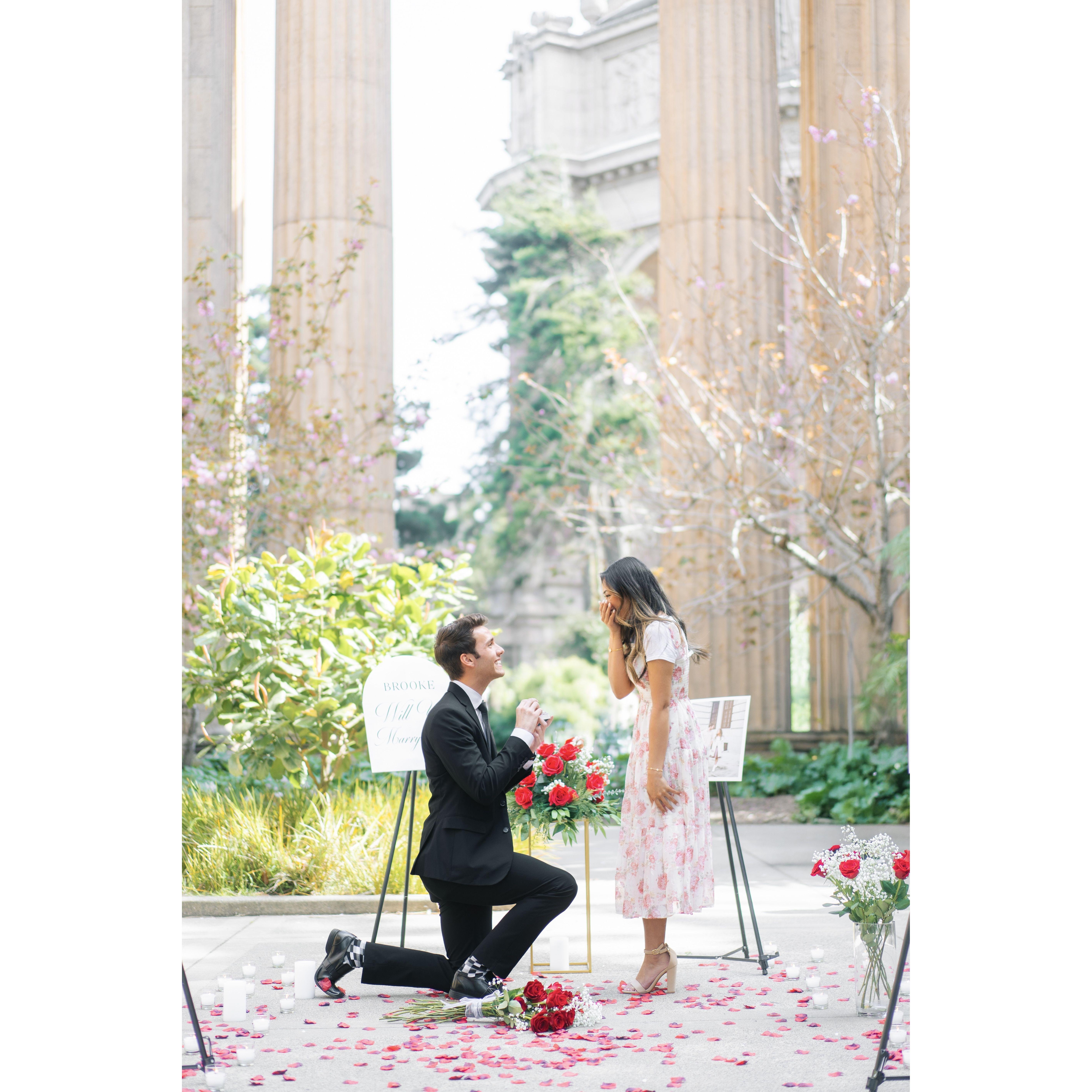 "I'm pretty sure I said 'yes' before he even popped the question!" -Brooke; "They never talk about how much your knee hurts when you kneel on rocks." -Darick 05.01.2025