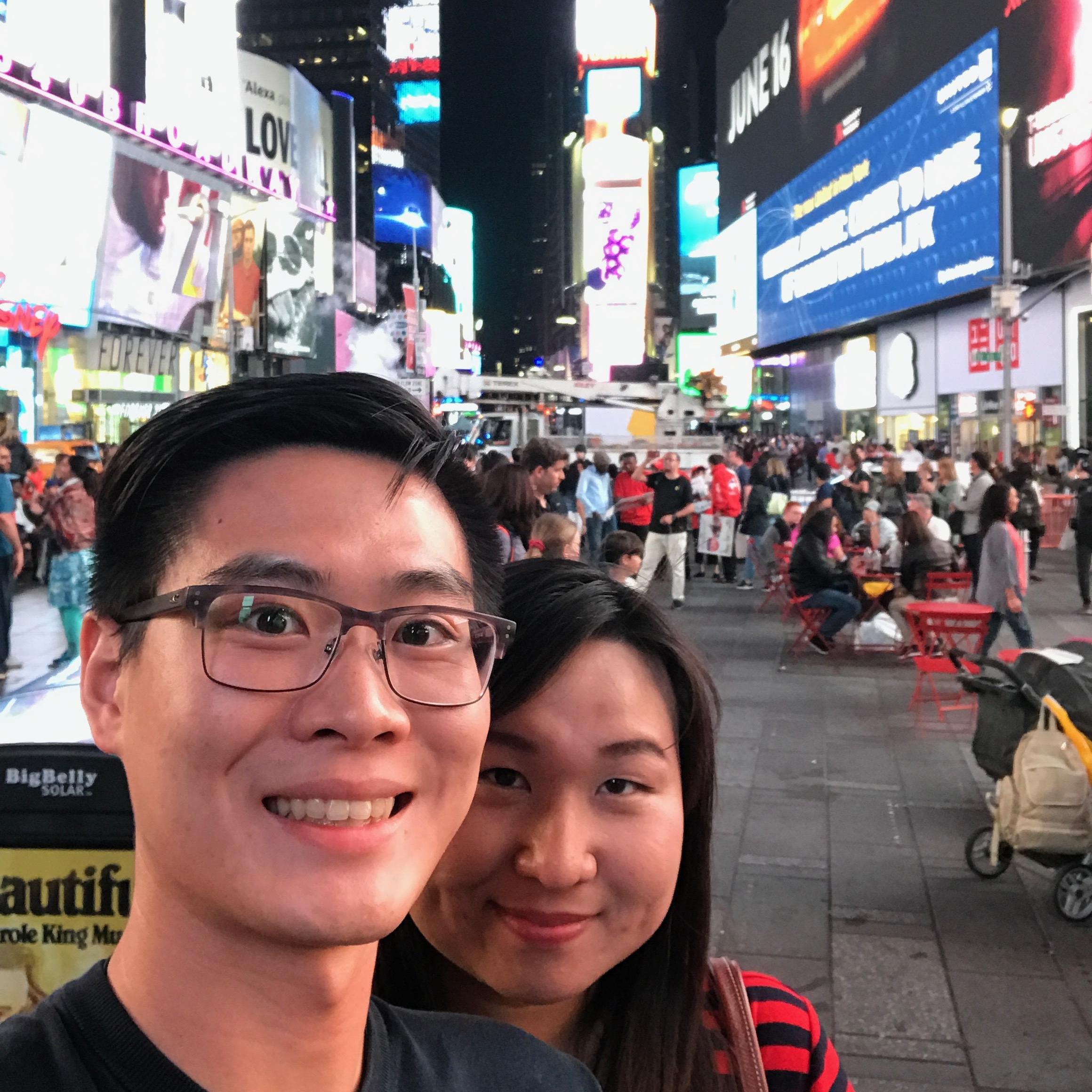 in NYC Times Square