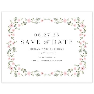 Light Pink Wedding Digital Save the Date - Lenora Landscape