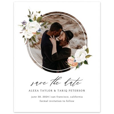 White Spring Wedding Digital Save the Date - Octavia Frame