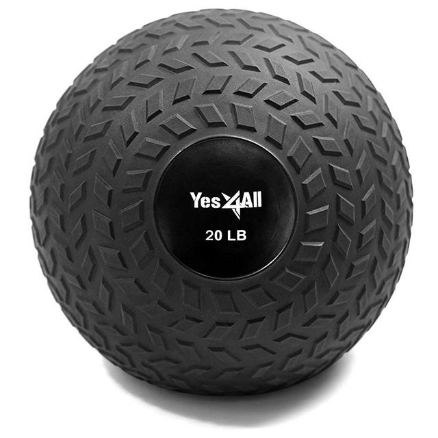 Yes4All Slam Balls (black & blue) 10-40lbs for Strength and Crossfit Workout – Slam Medicine Ball