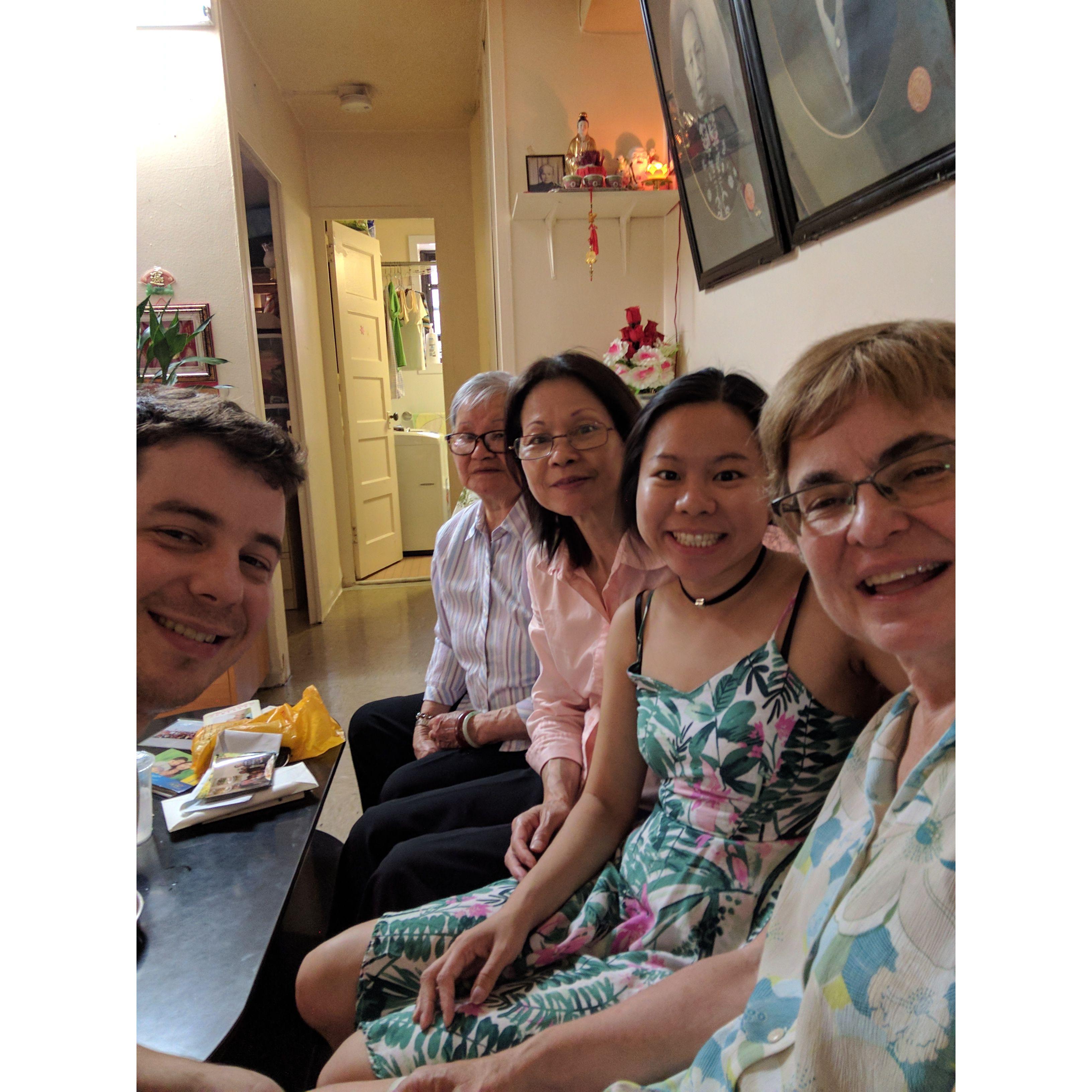 Here we are visiting with Pearly's grandma in the Lower East Side
