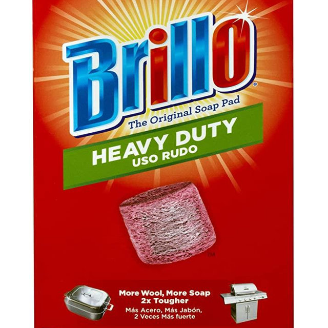Brillo Heavy Duty Steel Wool Soap Pads, Original Red Scent, 10-Count